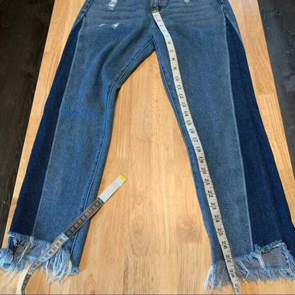 Hidden Jeans Two Tone Distressed Raw Hem Jeans Size 25 - Picture 14 of 14